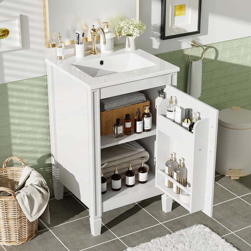 Freestanding Bathroom Vanity with Ceramic Sink