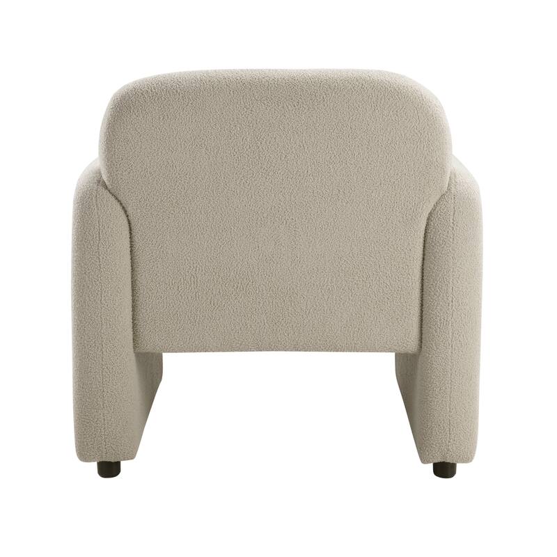 Silas 32.5" Boucle Accent Chair - 1 Matching Pillow, Attached Cushions