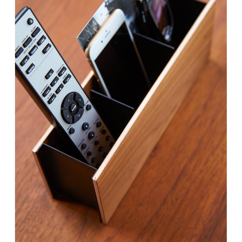 Yamazaki Home Desk Organizer - Two Sizes, Steel and Wood, Small - L 2.76 x W 9.84 x H 4.02 inches