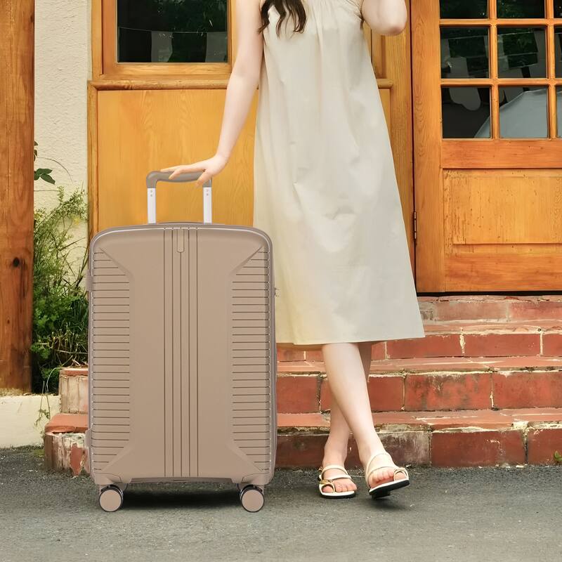 3-Piece, Modern Luggage Sets, Multi-functional Luggage with Spinner Spinner and Combination Lock, for Boarding Travel, Champagne