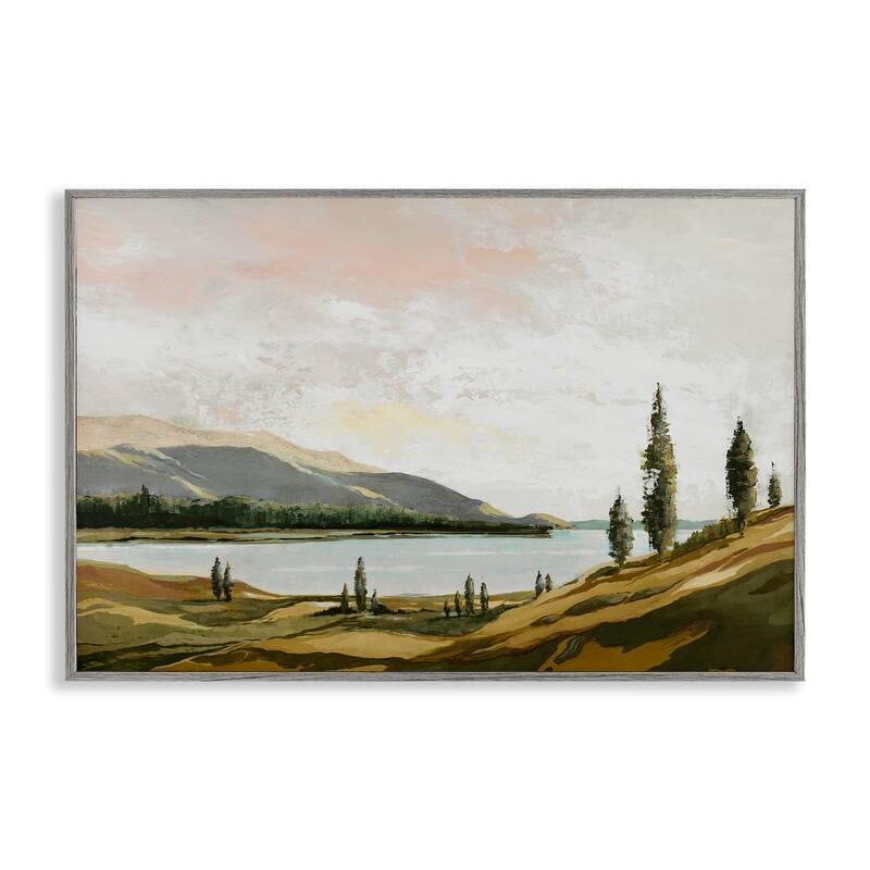 Stupell Calm Scenic Landscape Framed Giclee Art Design By Max Maxx - 30 x 20 - Grey