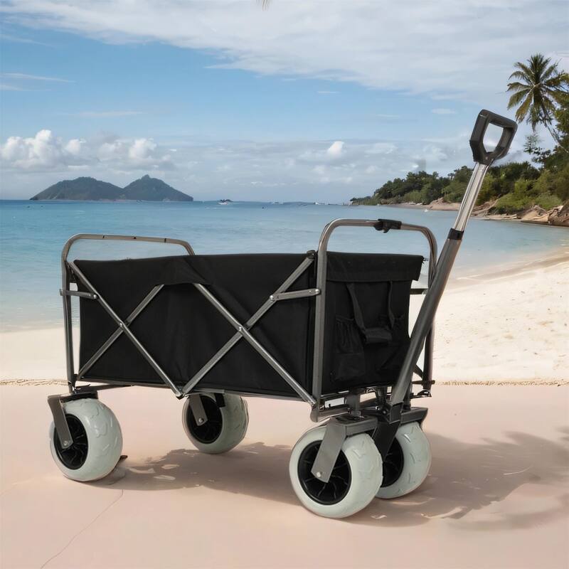 500lb Beach Wagon w/Big Wheels & Collapsible Design, All-Terrain Steel