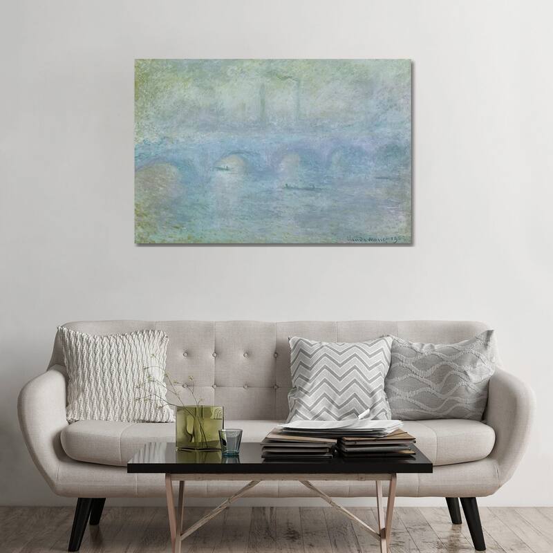 iCanvas "Waterloo Bridge - Effect of the Mist, 1903" by Claude Monet Canvas Print - 32x48x1.5