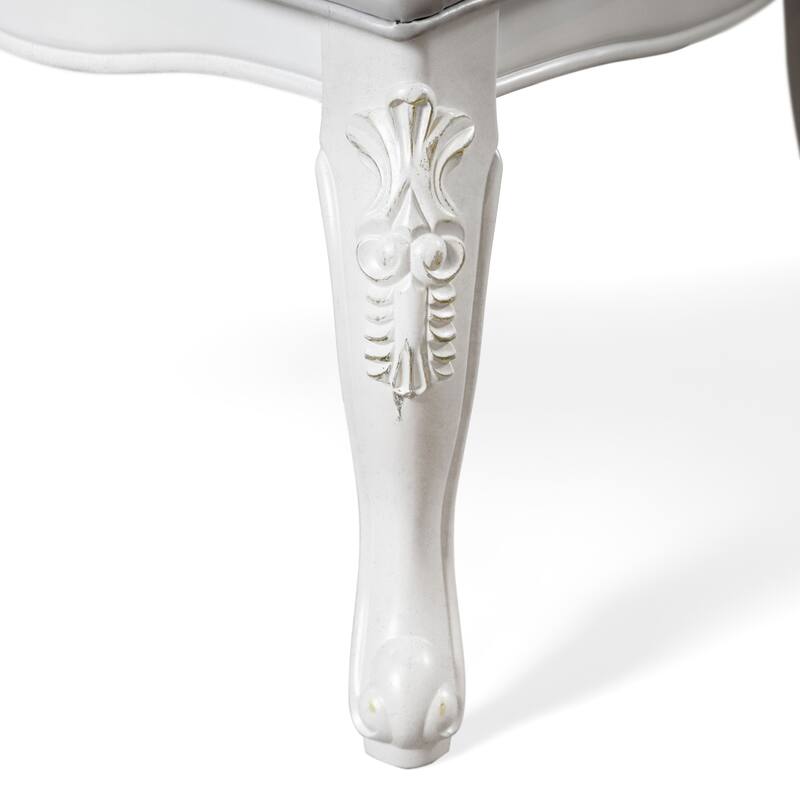 Furniture of America Eugene Traditional Solid Wood Dining Arm Chairs with Nailhead Trim and Cabriole Legs (Set of 2)