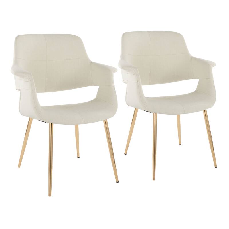 Silver Orchid Fauske Upholstered Chair with Metal Legs - Set of 2
