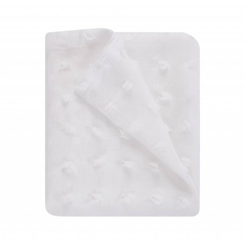 HomeRoots White Puff Sheer Shower Curtain