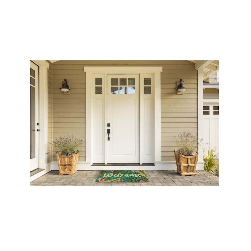 Tropical Themed Welcome Rectangular Doormat - 18" x 30"