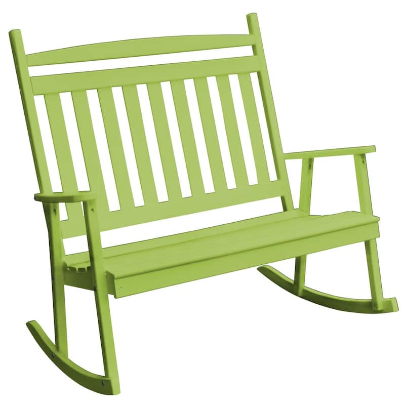 Pine Double Classic Porch Rocker - Lime Green