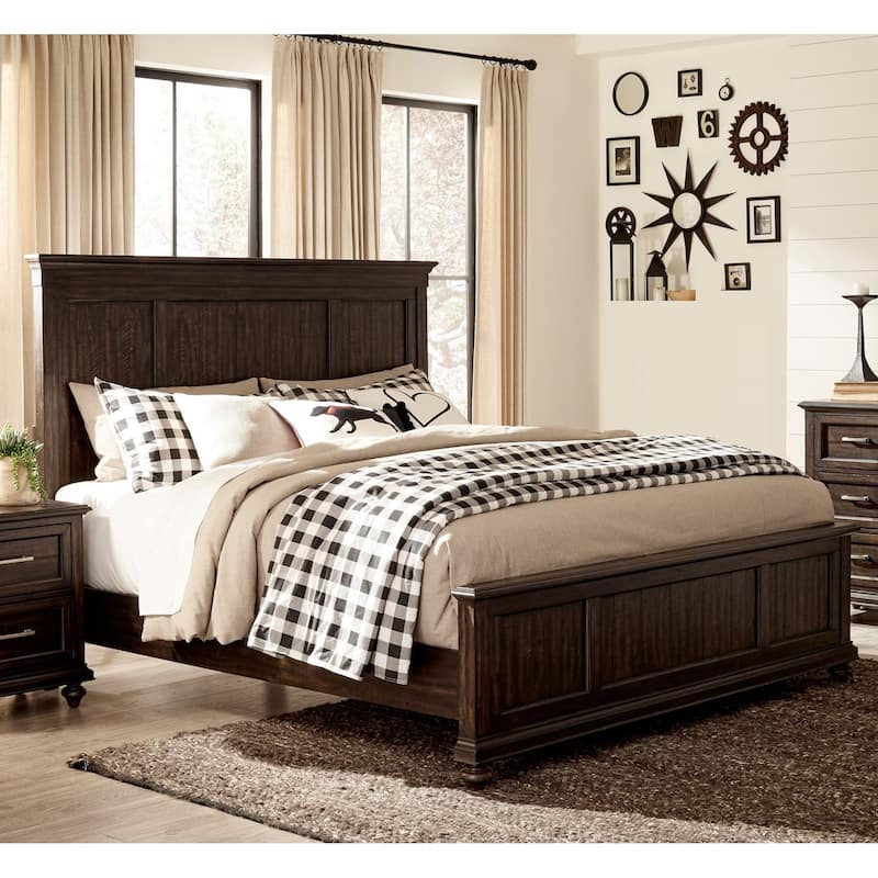 Driftwood Charcoal Finish Transitional Style Bed 1pc