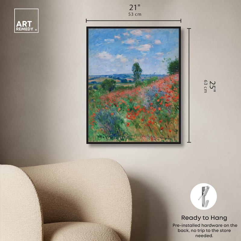 Blanket of Poppies II Canvas by Art Remedy