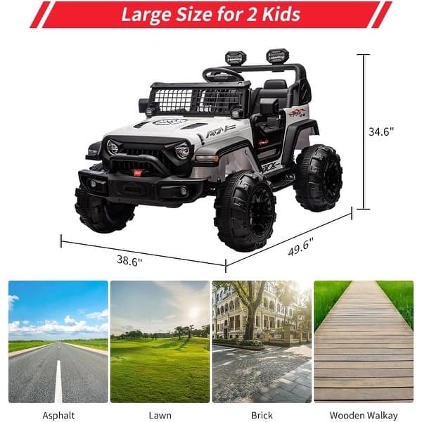 24V 9Ah Kids Ride-On 2-Seater Electric Car with Remote Control for Kids 3+
