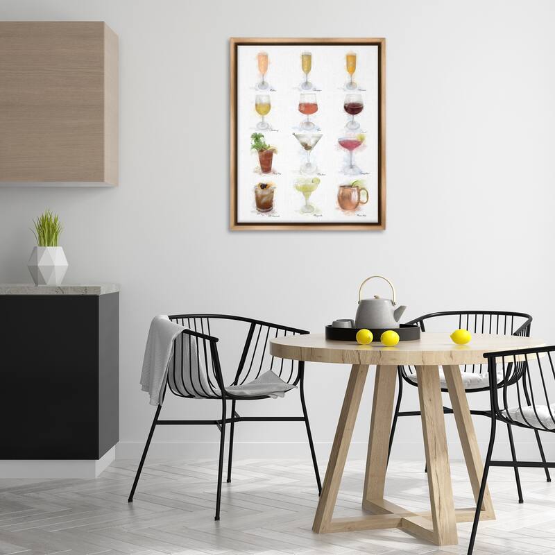 Stupell Soft Artisanal Cocktails Menu Framed Floater Canvas Wall Art Design By Matthew Piotrowicz