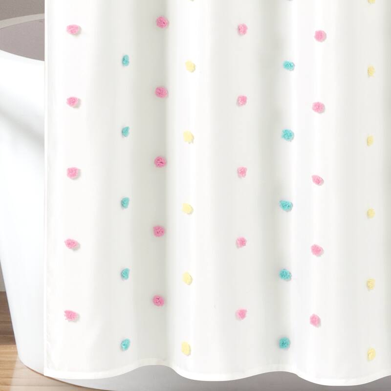 Lush Decor Rainbow Tufted Dot Shower Curtain Bed Bath & Beyond 34518163