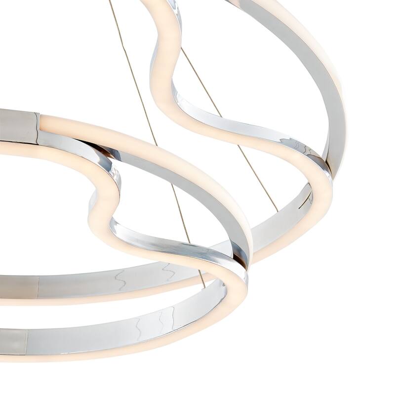 Minsk Double Round Color Changing Integrated LED Chrome Chandelier