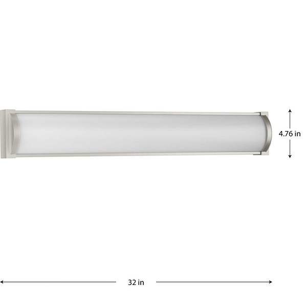 Barril Collection 32 in. Brushed Nickel Large Modern Integrated LED Linear Vanity Light - 32 in x 2.33 in x 4.76 in