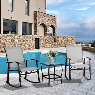Futzca 3 Piece Outdoor Rocking Bistro Set - N/A