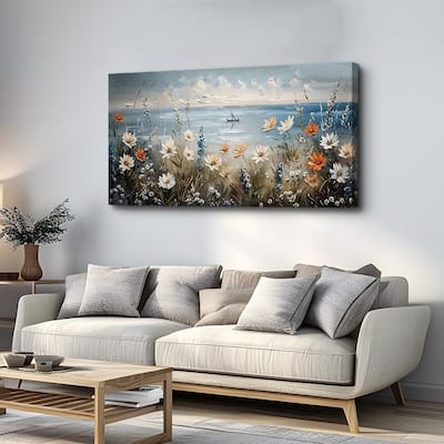 Blue Ocean Paintings Flowers Landscape Wall Pictures Artwork