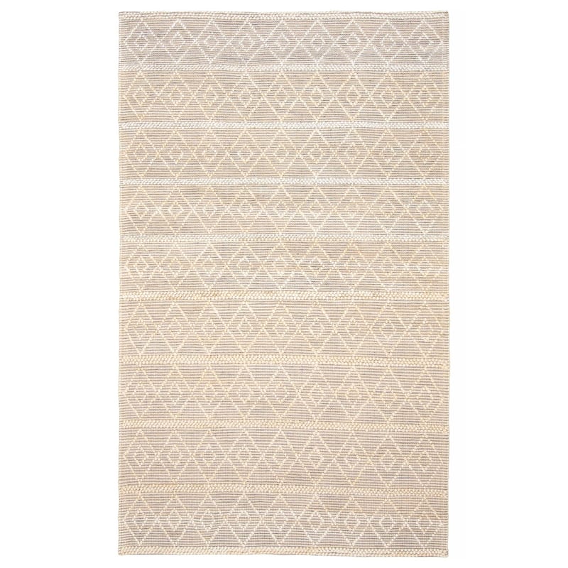ECARPETGALLERY Braid weave Sienna Cream Wool Rug - 5'0 x 8'0 - Cream - 5'0 x 8'0