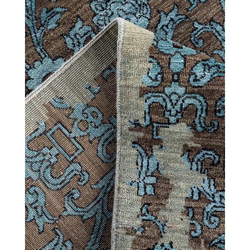 Ikat One-of-a-Kind Hand-Knotted Area Rug - Beige, 9' 2" x 12' 2" - 9' 2" x 12' 2"