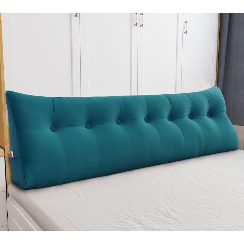 WOWMAX Bed Rest Wedge Reading Pillow Bolster Back Support Headboard - Cyan