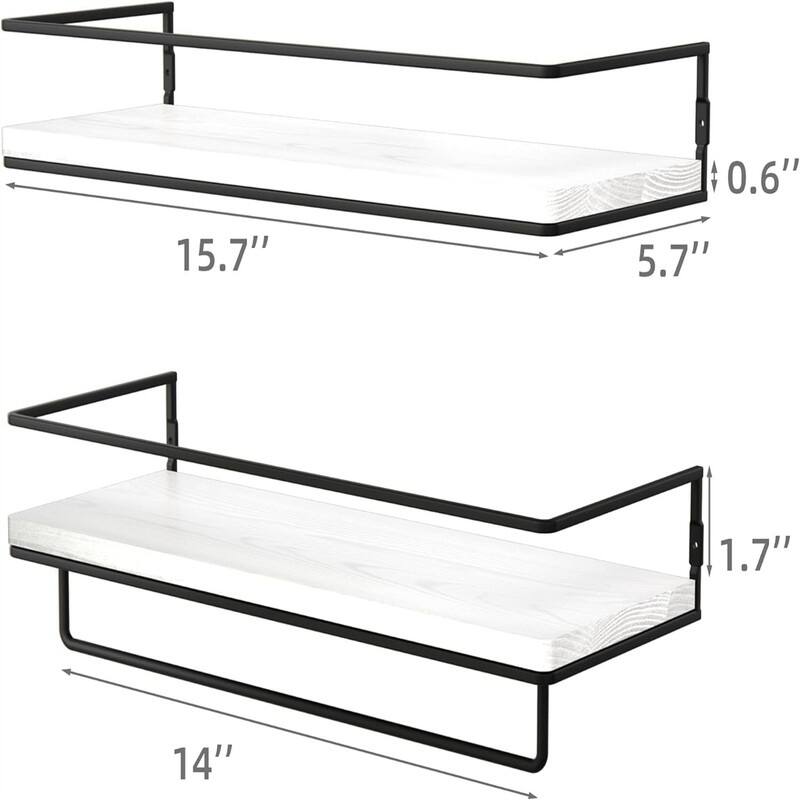 Floating Shelves for Wall Set of 2 - 5.7"D x 15.7"W x 1.7"H