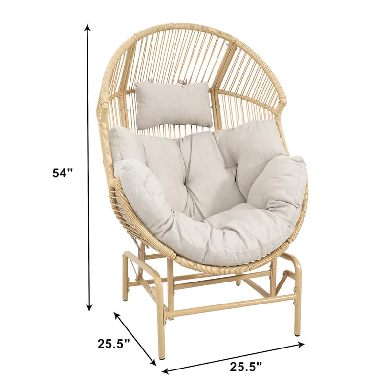 Gymojoy Outdoor Oversized Egg Basket Rocking Chair
