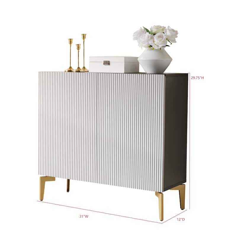 Arvo Wood Console Table with Metal Legs and Hidden Storage - 32"L x 12"W 30"H