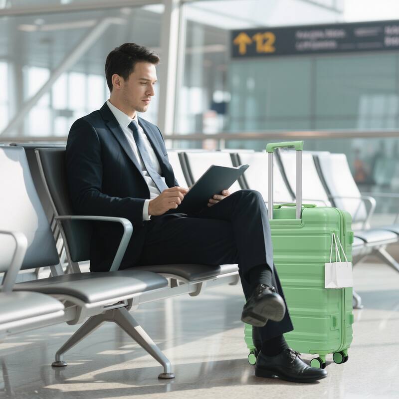 3 PCS in ABS Spinner Wheel Luggage, TSA Combination Lock