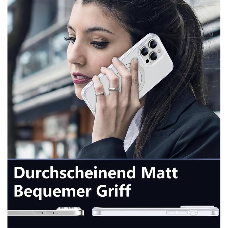 iPhone 15 Pro 360 Adjustable Stand with Camera Protection Compatible, Translucent Case Ring Magnetic Invisible Case Non-Slip