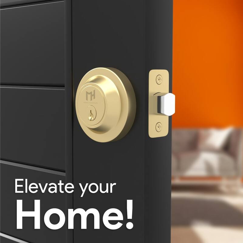 Mega Handles RONN Round Single Cylinder Keyed Deadbolt | Reversible Entry Deadbolt Lock
