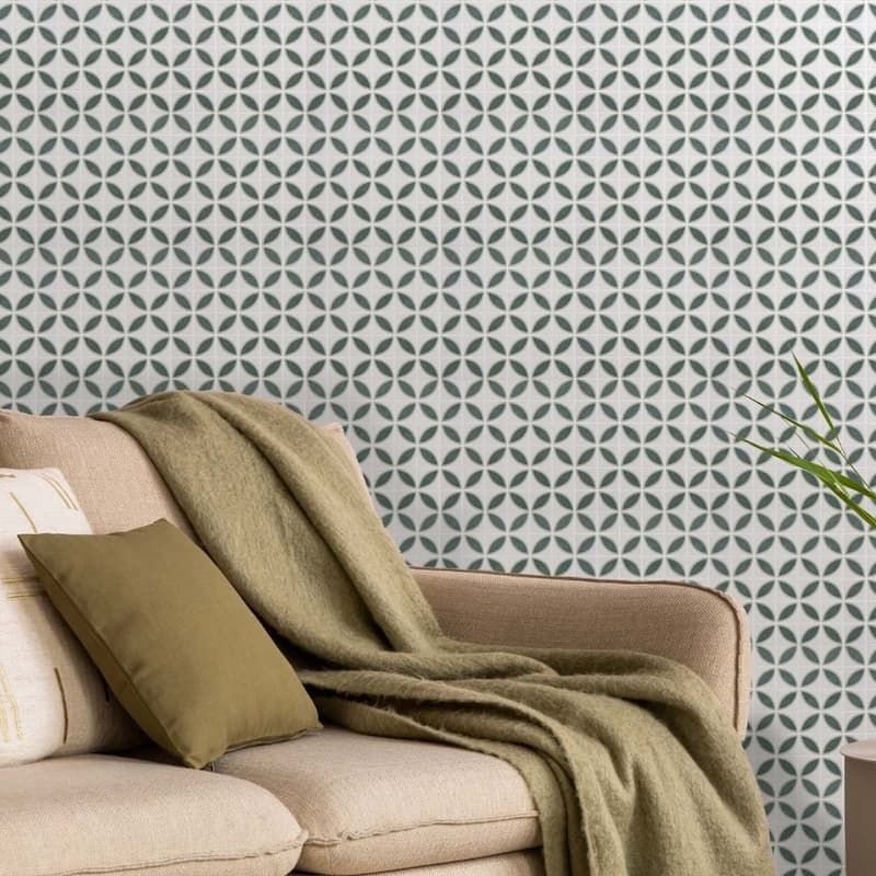 Eterna Lily 2x2 Matte & Shiny Glass Floral Mosaic Tile - Floor, Wall, Backsplash