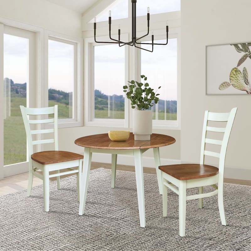 42" Round Dual Drop Leaf Dining Table with Chairs