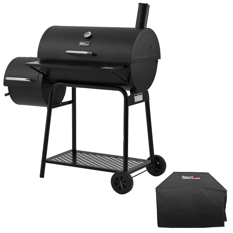 Royal Gourmet CC1830FC, Charcoal Grill with Smoker and Cover, black