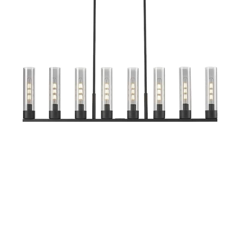Innovations Lighting 617-8I-14-48 Boreas Linear Boreas 8 Light 48" - Matte Black / Light Smoke