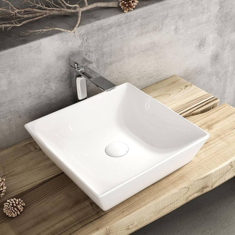 WS Bath Collections Fly 3040 Fly 16-7/8" Square Ceramic Vessel