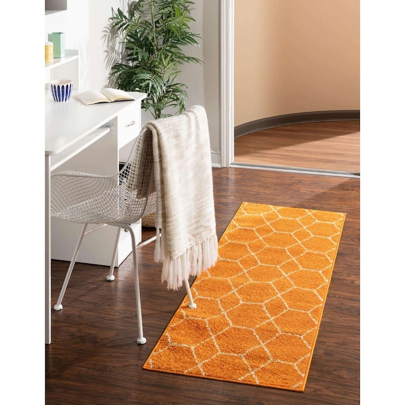 Contemporary Rosilan Collection Area Rug - 2'x6' - Orange