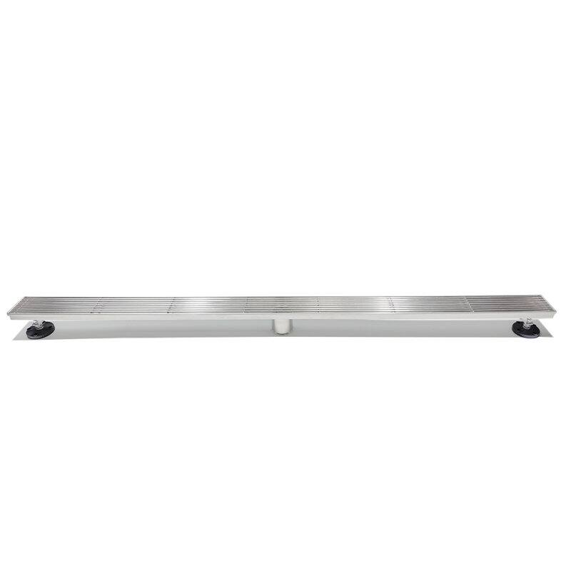 Oceanic Linear Shower Drain, Marine-grade 316 Stainless Steel, Grid Cover with Hair Strainer
