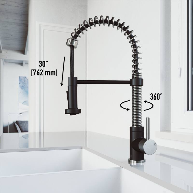 VIGO Edison 19" H Single Handle Pull-Down Sprayer Kitchen Faucet