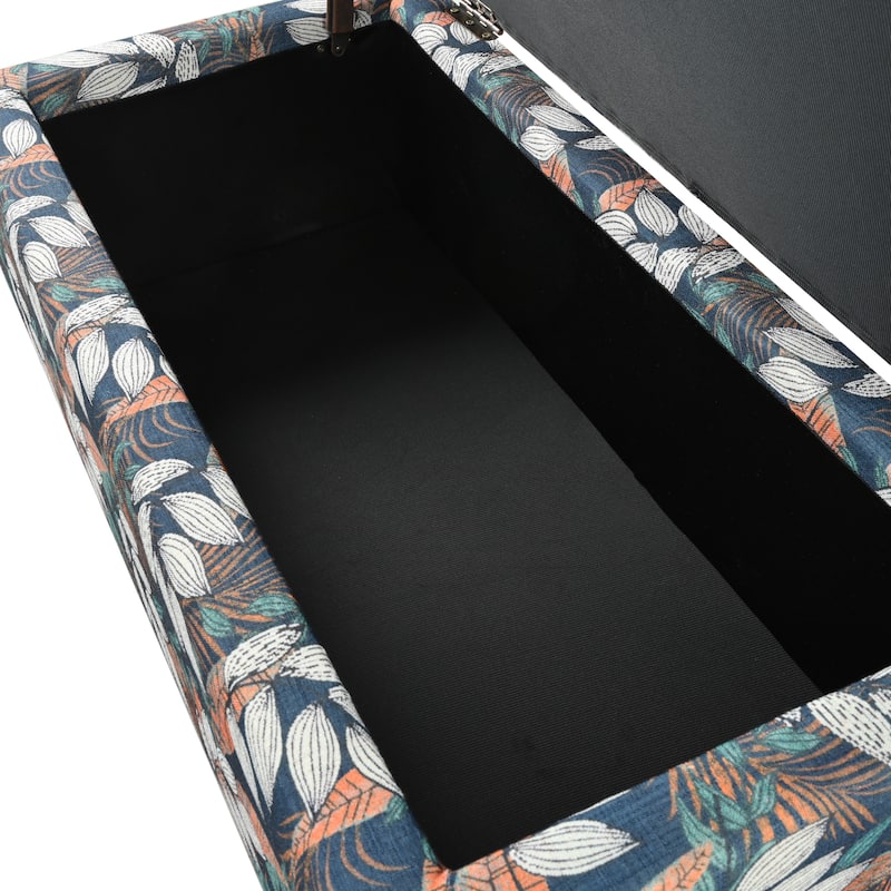 Breanna Floral Upholstered Storage Ottoman by Christopher Knight Home