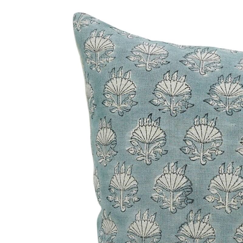 Linen Farmhouse Block print pillow Cover - Chatri