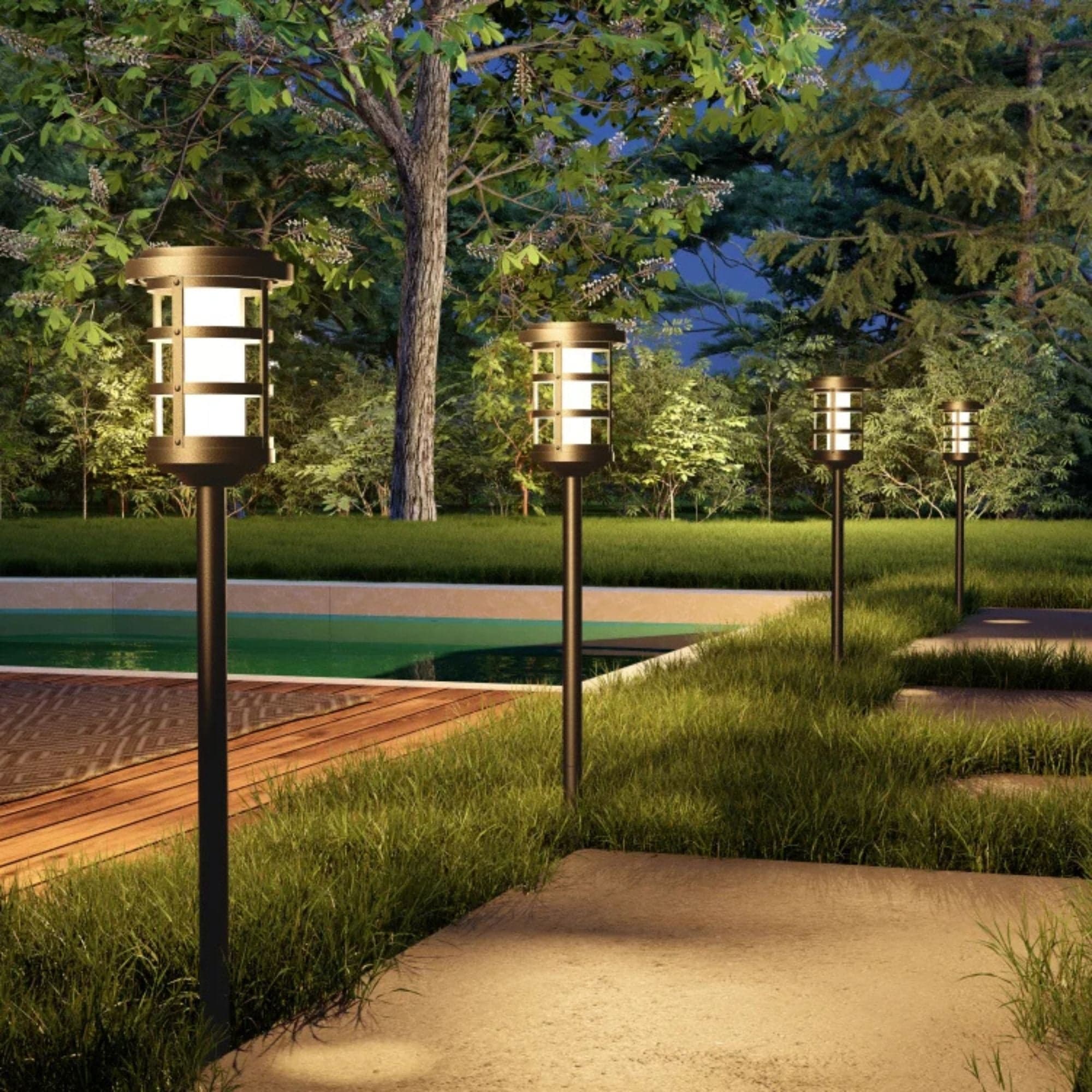 Solar Path Light Kits Harbor Breeze 5 Lumen Brown Solar LED Outdoor