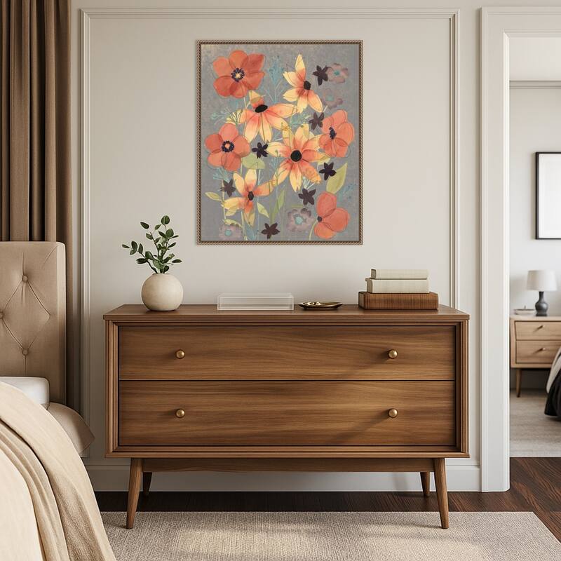 Offset Botanicals No. 1 by Grace Popp Framed Canvas Wall Art Print