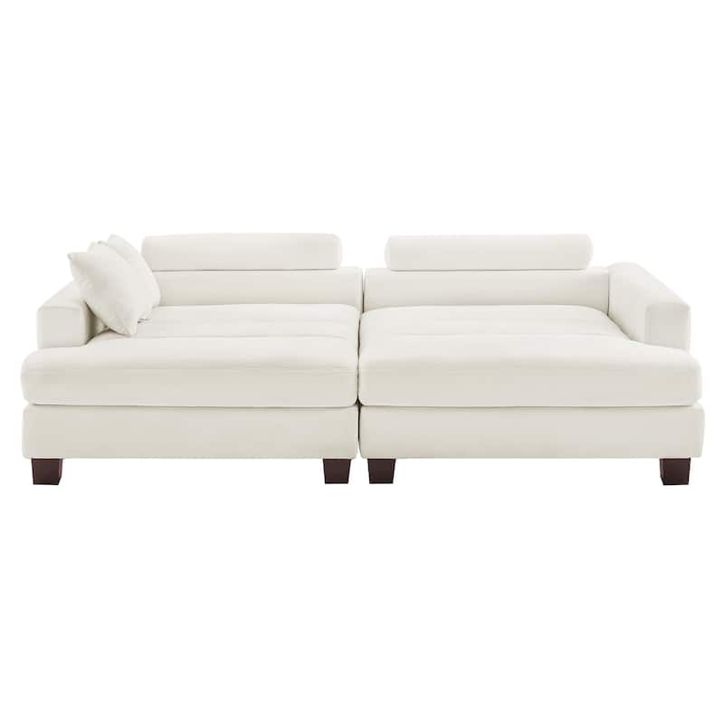 87-in Modern 3-Seater Upholstered Sofa Couch Chenille Design for Living Room