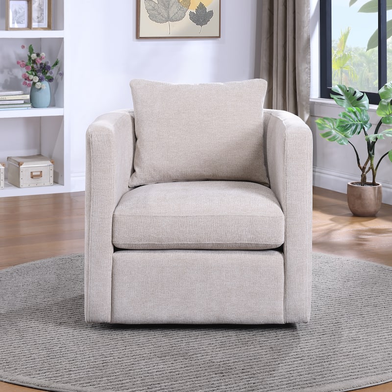 Sylvani Swivel Barrel Chair by Greyson Living - Linen