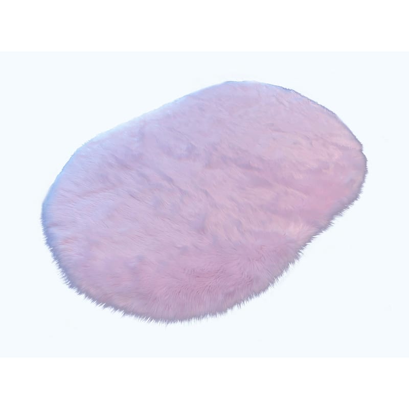 Luxurious Faux Sheepskin Oval Area Rug