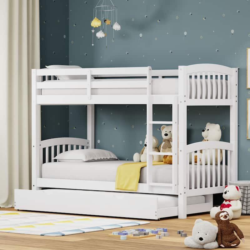 Arca Wood Twin Over Twin Bunk Bed and Trundle