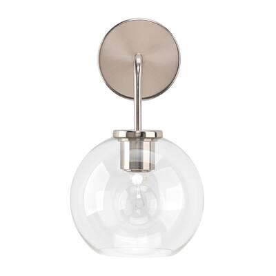 Alden Décor Magnolia Glass Wall Sconce, Silver