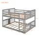 preview thumbnail 8 of 10, Full Over Full Bunk Bed with Solid Pine Wood Frame, Maximized Space, and Safety Guardrails