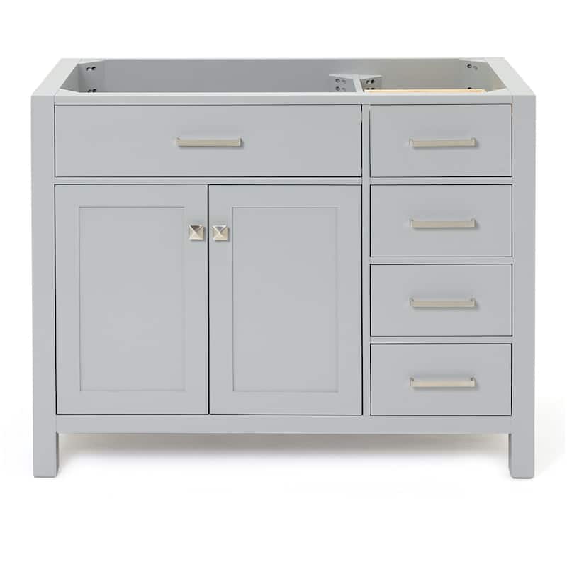 Ariel H042S-L-BC Bristol 42" Single Free Standing Left Offset Vanity - Grey - Ash Finish