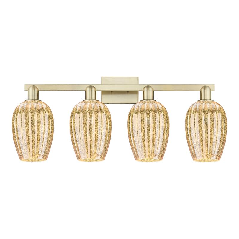 Innovations Lighting 716-4W-14-36 Preston Vanity Flute Preston 4 Light - Antique Brass / Mercury
